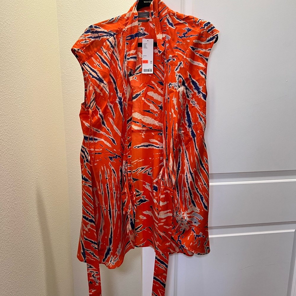 Urban Outfitters - blouse - orange and blue - large